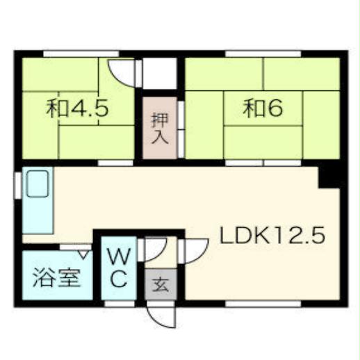 ＮＯＲＴＨ　ＦＩＥＬＤ壱番館 101｜北海道札幌市清田区北野四条２丁目(賃貸アパート2LDK・1階・45.36㎡)の写真 その2