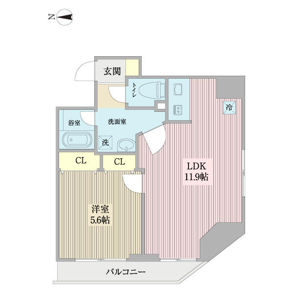 レジーナ秋葉原　太平 0502｜東京都台東区台東１丁目(賃貸マンション1LDK・5階・39.12㎡)の写真 その2