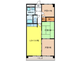 岐阜県各務原市蘇原申子町１丁目（賃貸マンション3LDK・2階・65.00㎡） その2