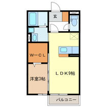 楽園  ｜ 三重県津市江戸橋１丁目（賃貸アパート1LDK・1階・33.39㎡） その2