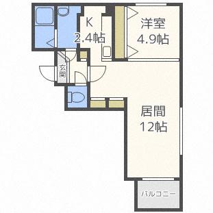 北海道札幌市中央区南十六条西６丁目(賃貸マンション1LDK・5階・44.01㎡)の写真 その2