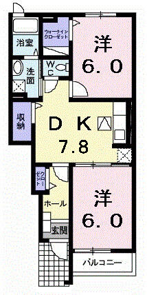 メルシーＢ 102｜岩手県一関市字北ほうりょう(賃貸アパート2DK・1階・47.73㎡)の写真 その2
