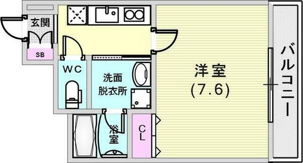 アドバンス神戸アルティス｜兵庫県神戸市中央区北長狭通８丁目(賃貸マンション1K・2階・26.05㎡)の写真 その2