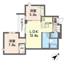 ウィズプラス松戸 00101 ｜ 千葉県松戸市根本（賃貸マンション2LDK・1階・62.16㎡） その2