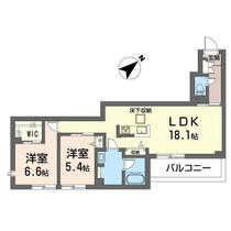 ウィズプラス松戸 00102 ｜ 千葉県松戸市根本（賃貸マンション2LDK・1階・68.36㎡） その2