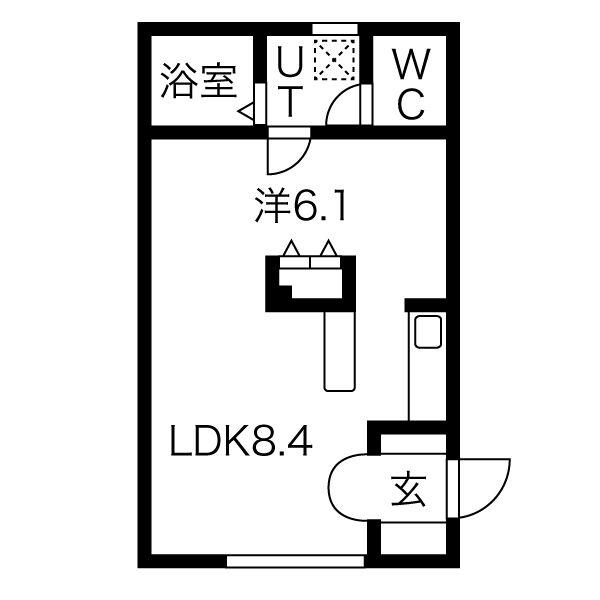 北海道札幌市中央区南十四条西６丁目(賃貸マンション1LDK・1階・31.66㎡)の写真 その2