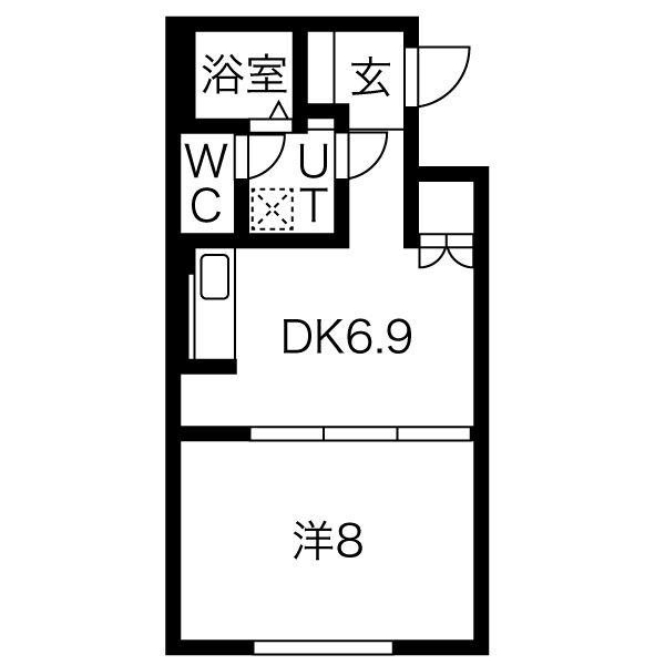 北海道札幌市中央区南十四条西６丁目(賃貸マンション1LDK・3階・34.15㎡)の写真 その2