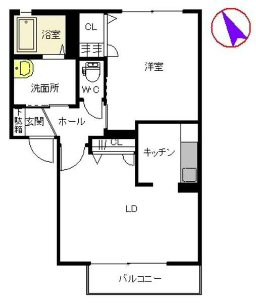 リブエールカーサ A0202｜熊本県八代市高小原町(賃貸アパート1LDK・2階・42.72㎡)の写真 その2