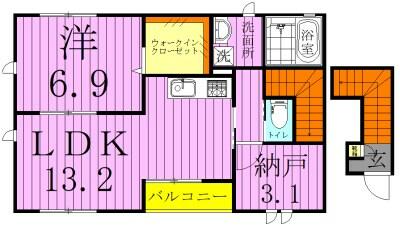 東京都足立区江北２丁目(賃貸アパート1SLDK・2階・55.37㎡)の写真 その2