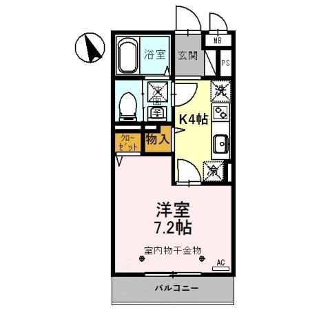 Ｃｏｃｏ上米島 107｜富山県高岡市米島(賃貸アパート1K・1階・26.71㎡)の写真 その2