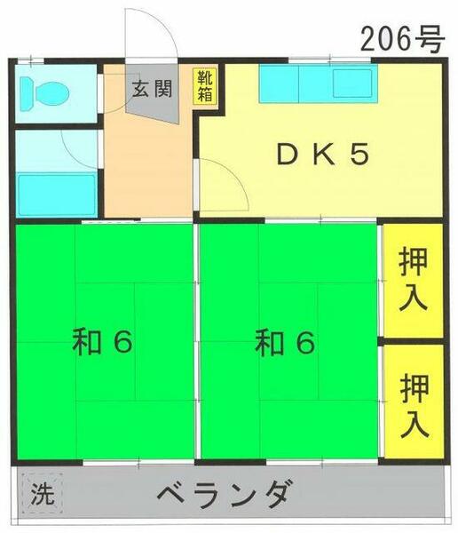 プレテ志免｜福岡県糟屋郡志免町田富４丁目(賃貸アパート2DK・2階・38.00㎡)の写真 その2