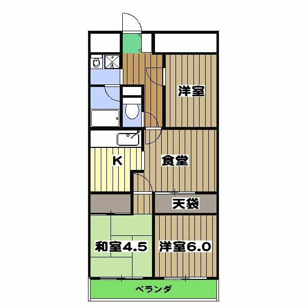 千葉県市川市関ケ島(賃貸マンション3DK・3階・53.46㎡)の写真 その2