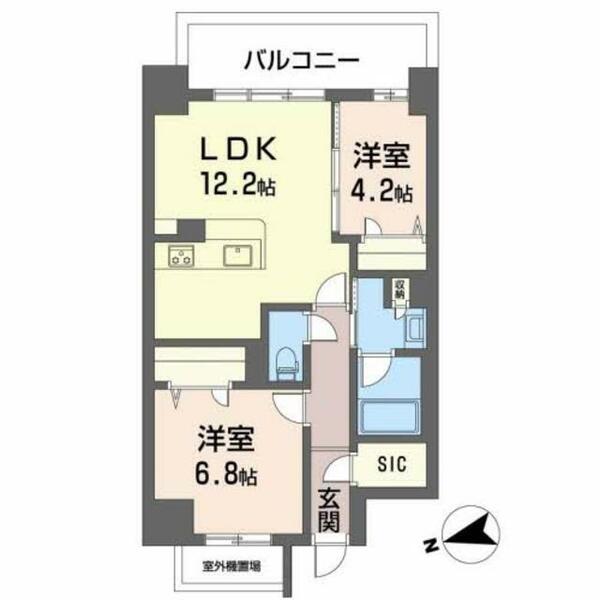 ケイマン 0201｜兵庫県姫路市東延末１丁目(賃貸マンション2LDK・2階・57.06㎡)の写真 その2