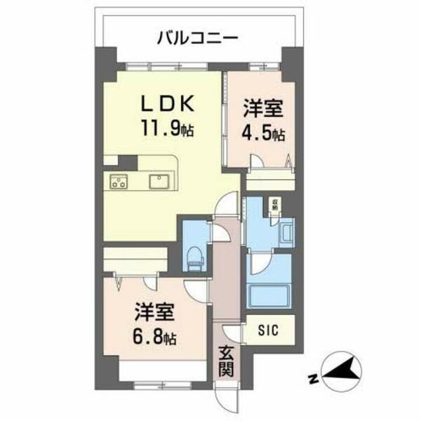 ケイマン 0206｜兵庫県姫路市東延末１丁目(賃貸マンション2LDK・2階・57.06㎡)の写真 その2