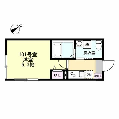 （仮称）上小田中アパート 101｜神奈川県川崎市中原区上小田中１丁目(賃貸アパート1K・1階・20.00㎡)の写真 その2