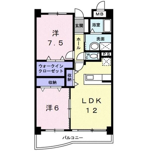 和歌山県和歌山市毛見(賃貸マンション2LDK・4階・61.03㎡)の写真 その2