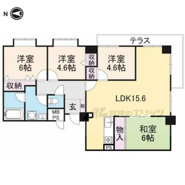 フォルムあやめ池 101｜奈良県奈良市あやめ池南２丁目(賃貸マンション4DK・1階・91.90㎡)の写真 その2