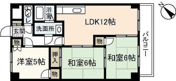 ビラバロンⅡ｜広島県広島市安佐南区八木１丁目(賃貸マンション3LDK・3階・65.20㎡)の写真 その2