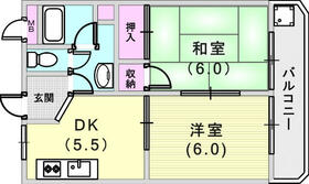 西甲南レジデンス  ｜ 兵庫県神戸市東灘区岡本９丁目（賃貸マンション2K・2階・38.16㎡） その2