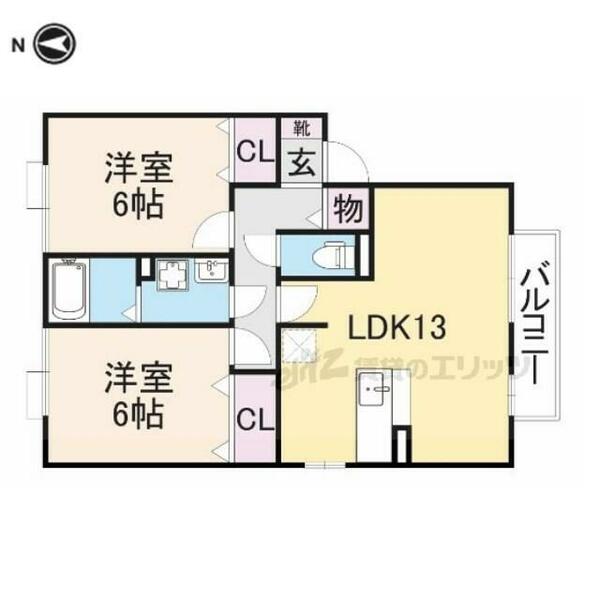 グラフォート１ 201｜奈良県香芝市穴虫(賃貸アパート2LDK・2階・57.93㎡)の写真 その2