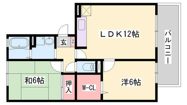 ウエストハイツ 205｜兵庫県三木市大村(賃貸アパート2LDK・2階・56.30㎡)の写真 その2