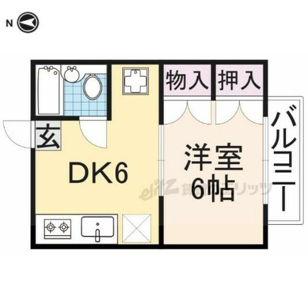 ランブラス２ 2C｜滋賀県米原市西山(賃貸アパート1DK・2階・24.00㎡)の写真 その2