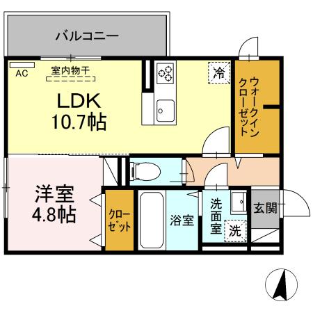 Ａｖｅｎｉｒ宮内町Ⅱ 205｜鹿児島県薩摩川内市宮内町(賃貸アパート1LDK・2階・42.79㎡)の写真 その2