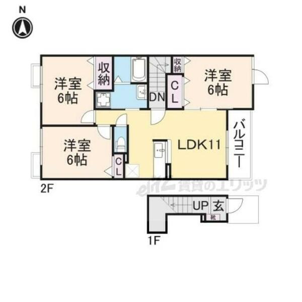 奈良県香芝市北今市２丁目(賃貸アパート3LDK・2階・68.03㎡)の写真 その2