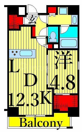 メイクスデザイン入谷アジールコート 702｜東京都台東区根岸３丁目(賃貸マンション1LDK・7階・43.98㎡)の写真 その2