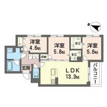 リリーガーデン 00301 ｜ 千葉県袖ケ浦市袖ケ浦駅前２丁目（賃貸マンション3LDK・3階・69.44㎡） その2