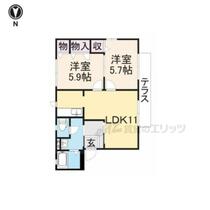 アガーペ八木 105 ｜ 奈良県橿原市北八木町２丁目（賃貸アパート2LDK・1階・50.70㎡） その2