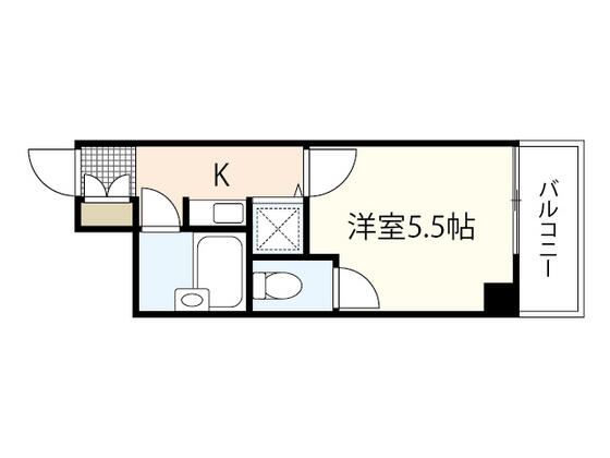 キャステール西川口｜広島県広島市中区西川口町(賃貸マンション1K・6階・17.25㎡)の写真 その2