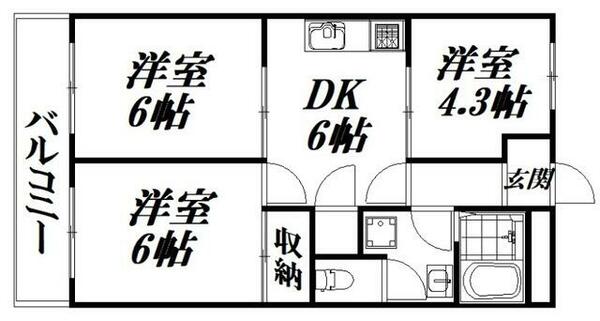静岡県浜松市中央区幸２丁目(賃貸マンション3DK・2階・49.50㎡)の写真 その2