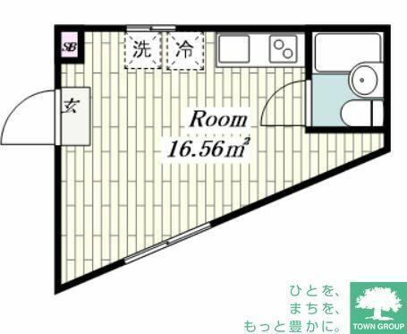 東京都目黒区目黒本町１丁目(賃貸マンション1R・4階・16.65㎡)の写真 その2