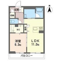 アンソレイユ 00102 ｜ 群馬県高崎市貝沢町（賃貸アパート1LDK・1階・48.18㎡） その2