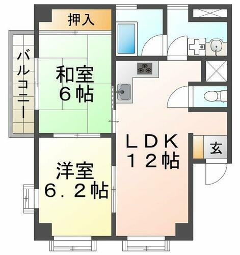 兵庫県神戸市垂水区歌敷山３丁目（マンション）の賃貸物件の間取り