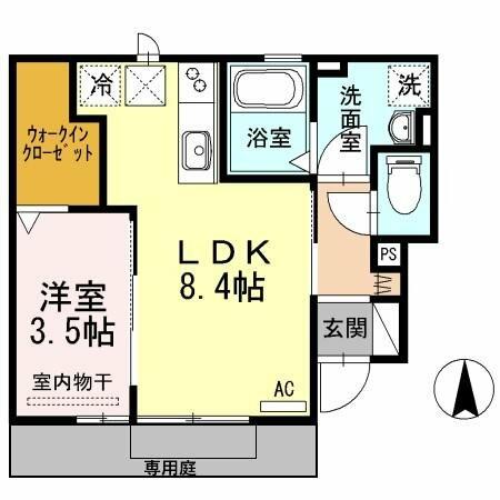 カーサ　レイール 101｜岐阜県岐阜市六条大溝１丁目(賃貸アパート1LDK・1階・32.71㎡)の写真 その2