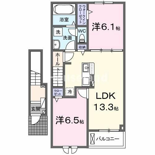 パピーⅡ 203｜和歌山県和歌山市毛見(賃貸アパート2LDK・2階・59.58㎡)の写真 その2