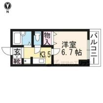 滋賀県大津市長等２丁目（賃貸マンション1K・6階・21.54㎡） その2