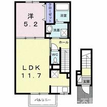 ハーヴェスト山北町　Ｂ 202 ｜ 香川県丸亀市山北町（賃貸アパート1LDK・2階・43.32㎡） その2