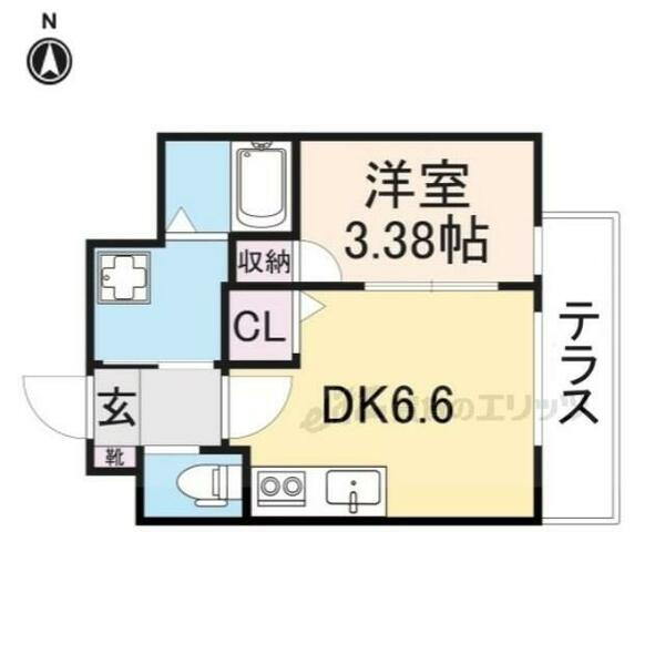 ＳＴ．ＲＥＳＩＤＥＮＣＥ深草 102｜京都府京都市伏見区深草上横縄町(賃貸アパート1DK・1階・25.66㎡)の写真 その2