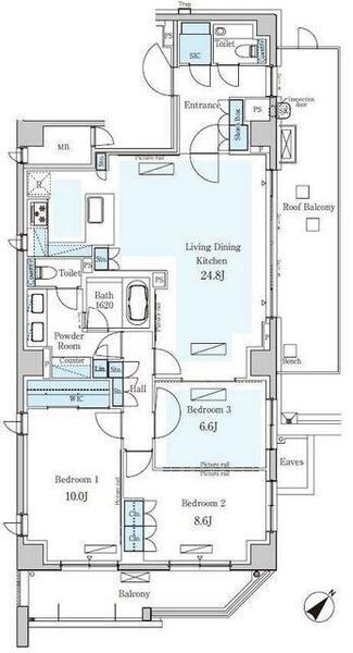 パークアクシス表参道レジデンス 501｜東京都渋谷区神宮前５丁目(賃貸マンション3LDK・5階・117.47㎡)の写真 その2