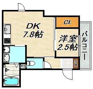 御船Ｄ－ｒｏｏｍ｜兵庫県神戸市長田区御船通３丁目(賃貸アパート1DK・1階・28.20㎡)の写真 その2