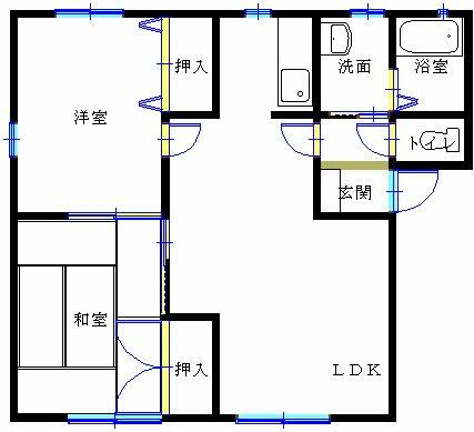 フレグランスクレールＣ 101｜茨城県日立市本宮町１丁目(賃貸アパート2LDK・1階・54.10㎡)の写真 その2