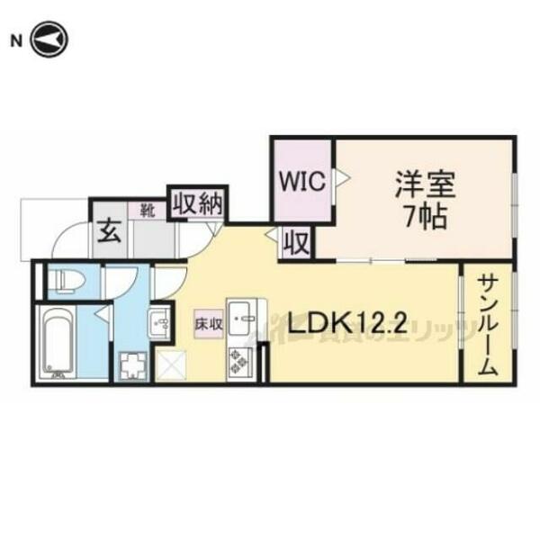 奈良県桜井市大字三輪(賃貸アパート1LDK・1階・50.08㎡)の写真 その2