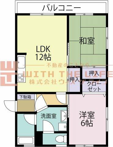 コーポ清風台 101｜福岡県久留米市南２丁目(賃貸マンション2LDK・1階・52.89㎡)の写真 その2