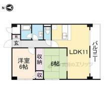 奈良県大和高田市片塩町（賃貸マンション2LDK・4階・55.62㎡） その2