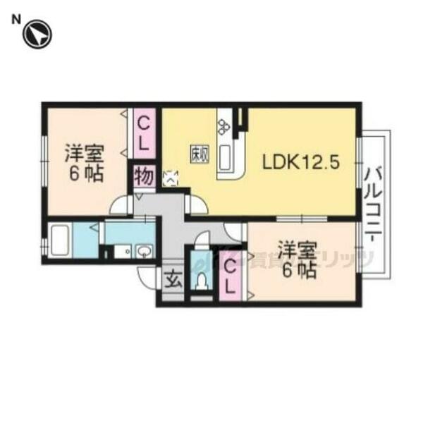 滋賀県大津市今堅田２丁目(賃貸アパート2LDK・2階・59.54㎡)の写真 その2