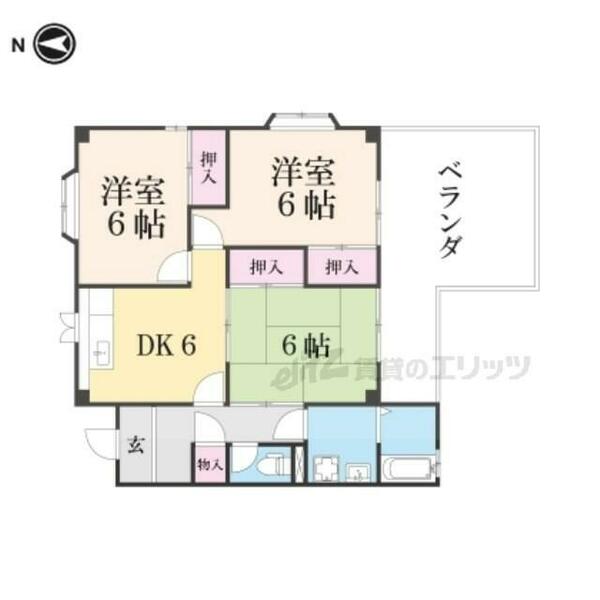 レックスさくら第２ビル 201｜滋賀県守山市二町町(賃貸マンション3DK・1階・60.49㎡)の写真 その2