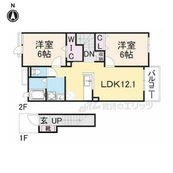 奈良県北葛城郡河合町池部１丁目(賃貸アパート2LDK・2階・58.21㎡)の写真 その2